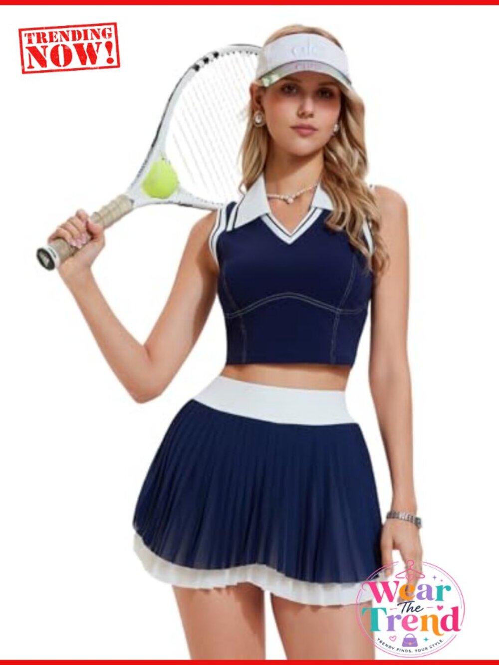 Womens 2 Piece Golf Skort Set Sleeveless Polo Pleated Tennis Skirt